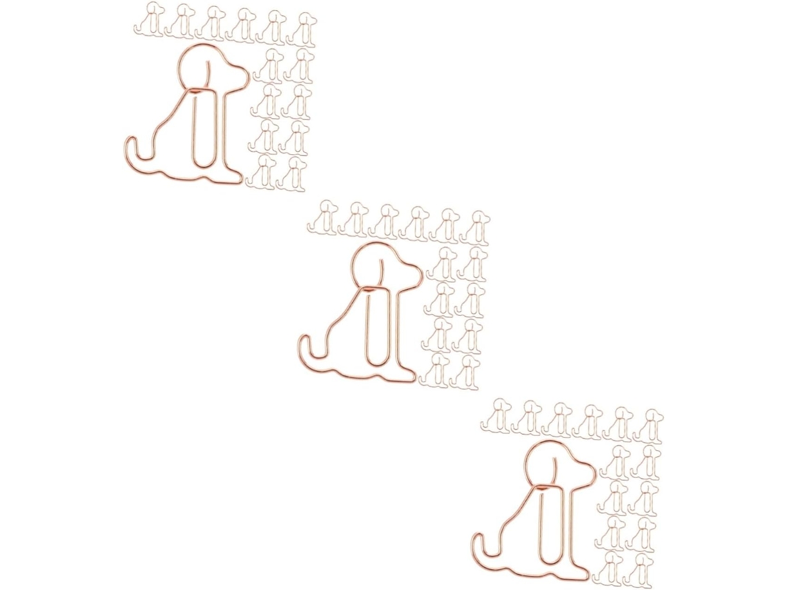 Clips de papel dourados em formato de cachorrinho, com notas musicais, Série 3, material escolar, 50 unidades x 3 pacotes.
