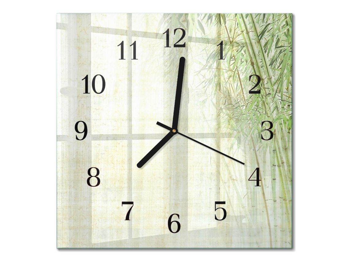 Relógio De Parede De Vidro Verde Espelharte (30x30 Cm)