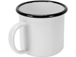 Caneca De Esmalte, 8 Cm, 350 Ml, Ecológica, Espessa, Para Café, Vinho, Água Gokoco (branca)