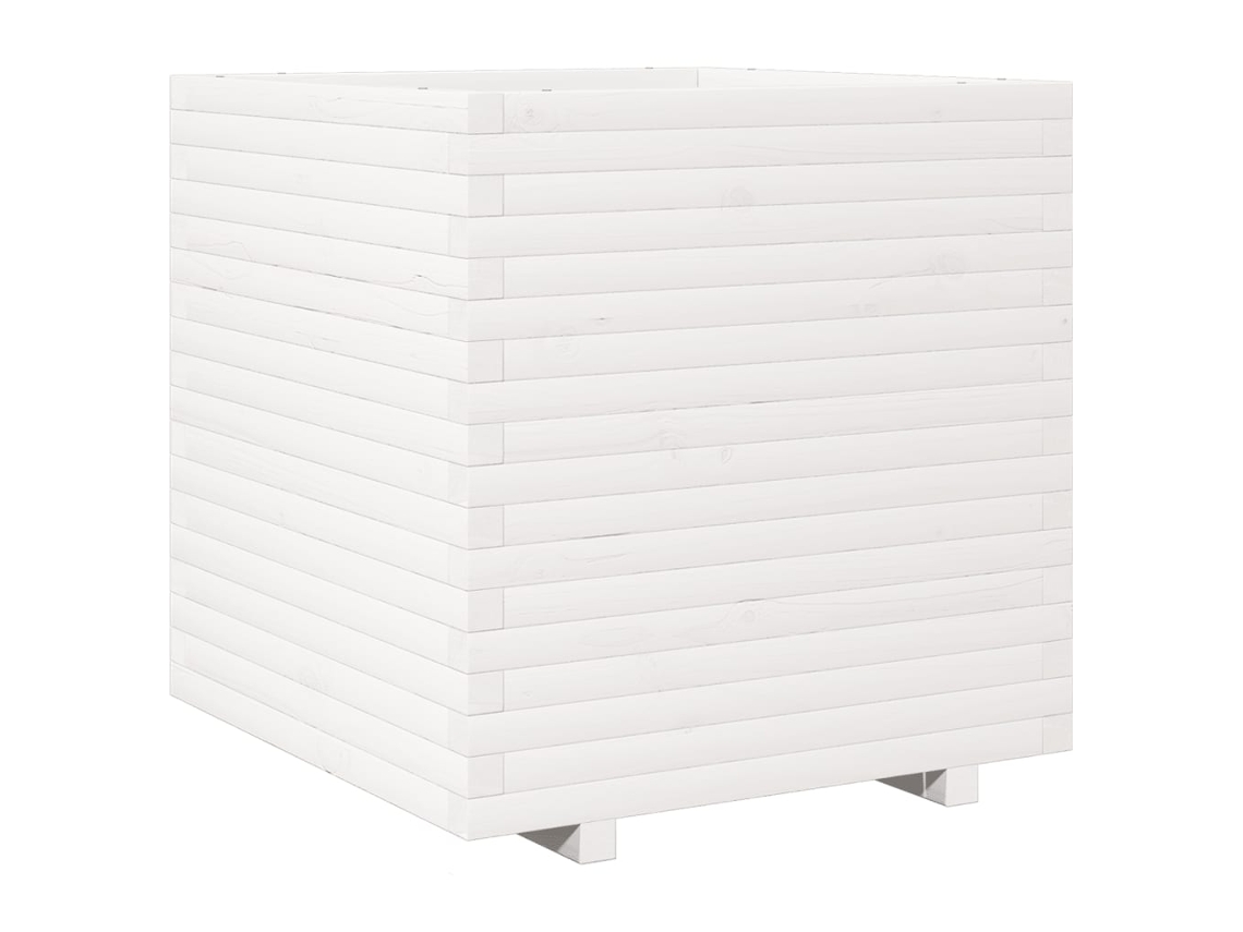 Garden Planter, Garden Planters Vidaxl Branco Madeira De Pinho (70 X 70 X 72 Cm)