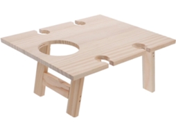 Mesa Dobrável de Madeira Inoomp para Uso Externo, Mesa Dobrável para Vinhos, Mesa de Piquenique Quadrada para Festas Ao CHABERLU