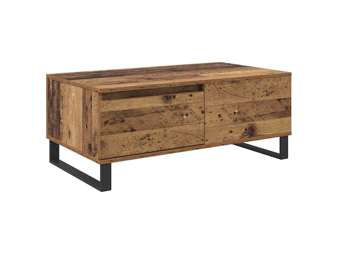 Mesa de Centro HARVANV1 com gaveta em madeira antiga (90x50x36,5 cm)