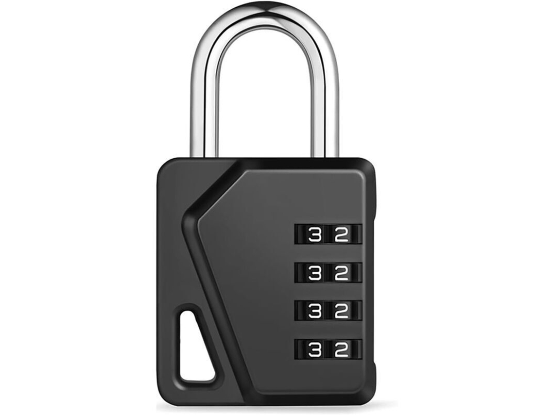 Cadeado Com Código De 4 Dígitos, Preto, Para Escola, Exterior