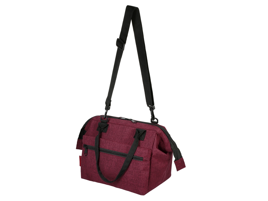 Bolsa Térmica Portátil Impermeável Para Almoço E Mamadeiras Com Correia Desmontável - Vinho Vermelho