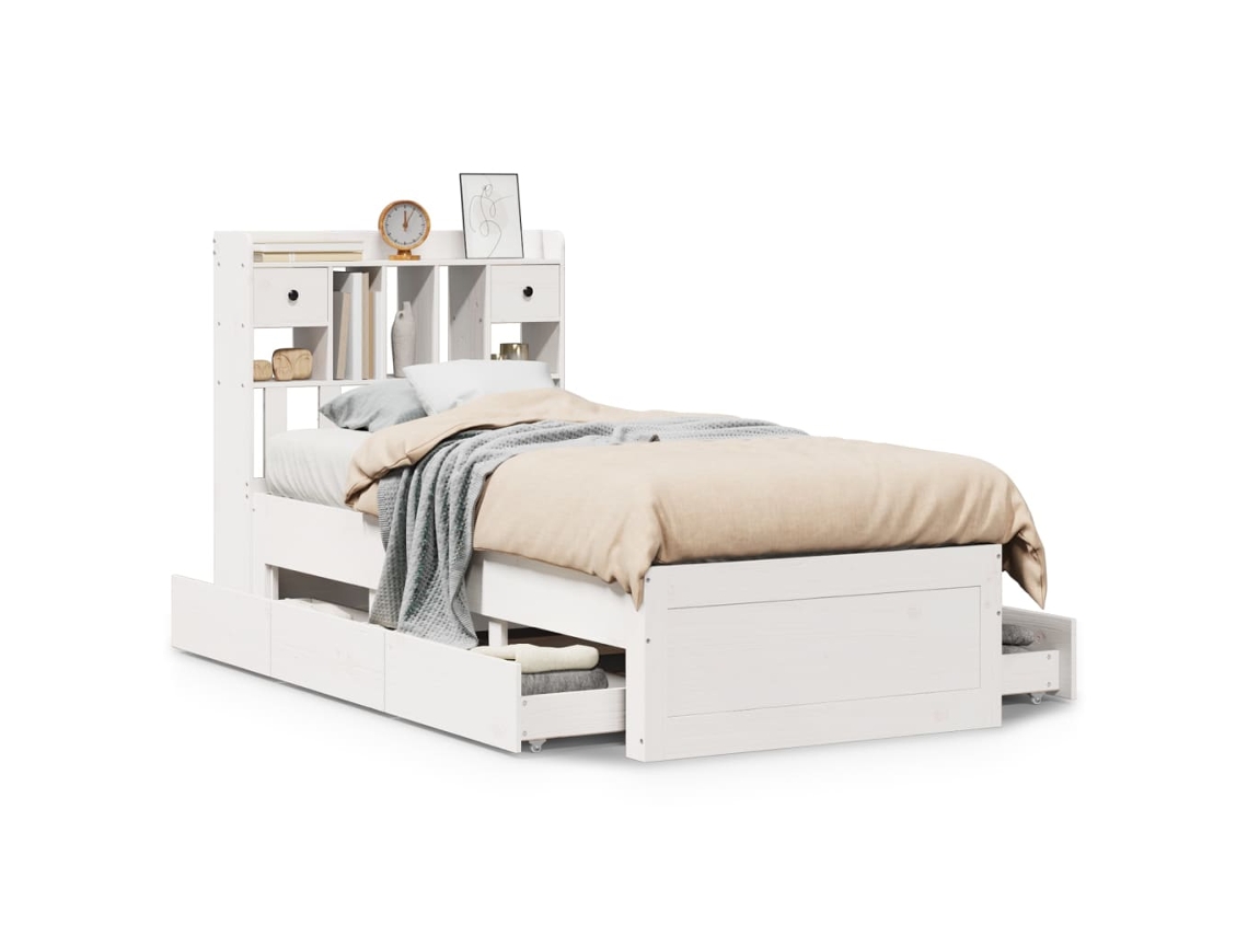 Bookcase Bed, Bookcase Beds Vidaxl Branco Madeira De Pinho (75 X 190 Cm)