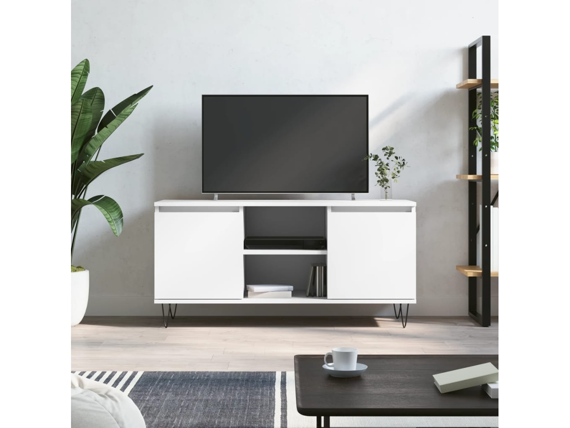 Vidaxl Móvel De Tv 104x35x50 Cm Derivados De Madeira Branco