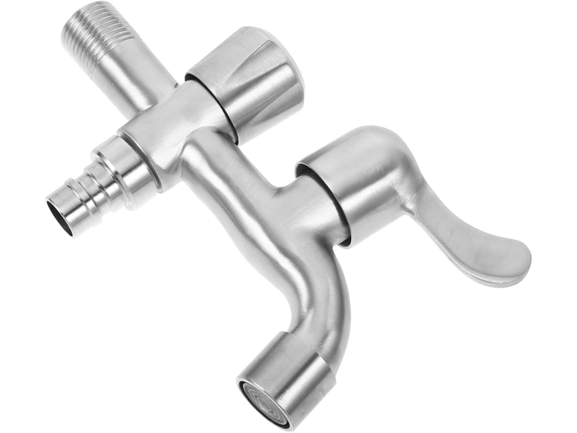 Adaptador Duplo Para Torneira De Água Fria Em Aço Inoxidável Uso