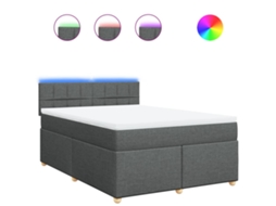 Box Spring Bed, Box Spring Beds Vidaxl Cinzeto Tecido (140 X 190 Cm)
