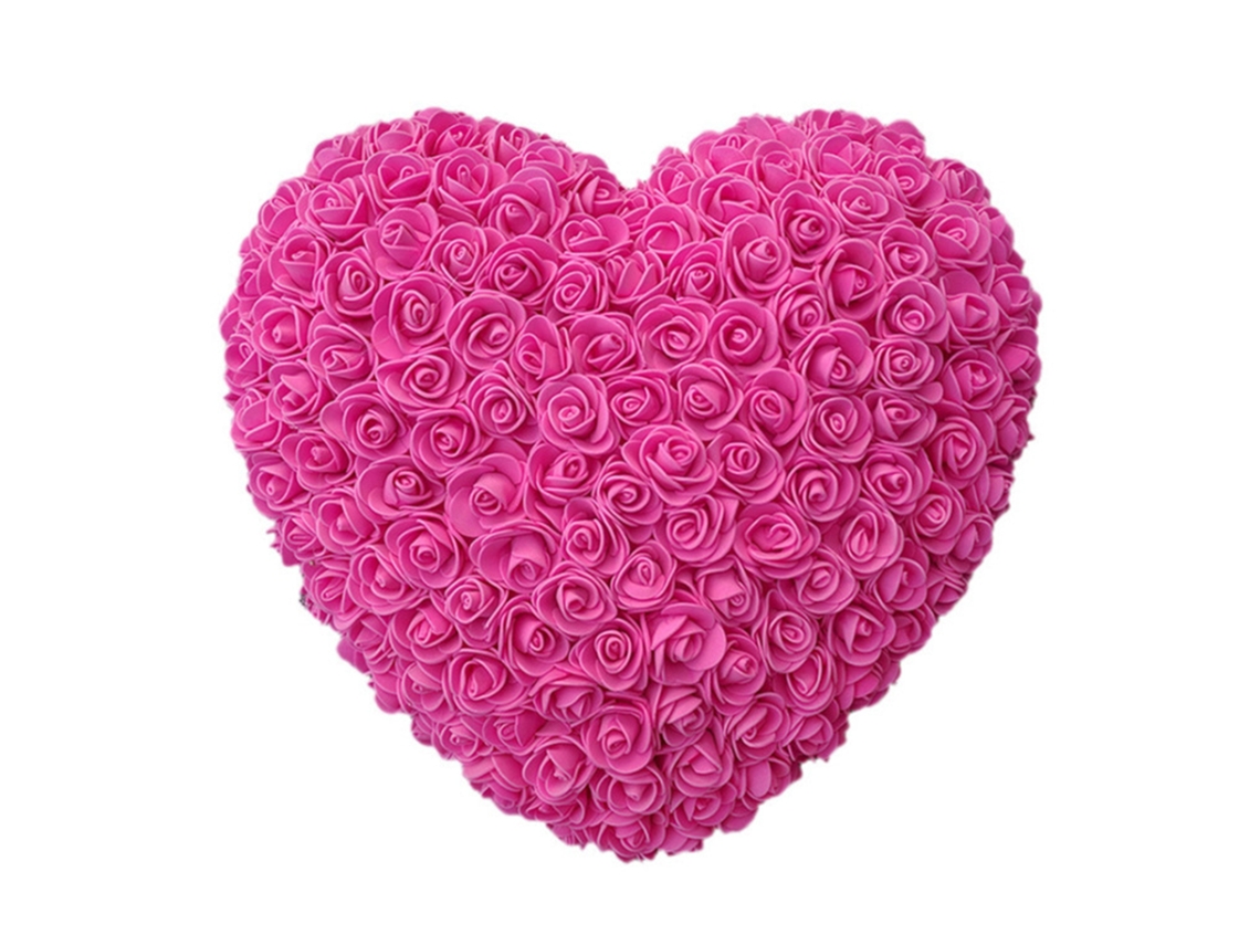Rosa Vermelha Eterna de 25cm com Coração de Pêssego para Qixi e Dia dos Namorados LAXISCREED