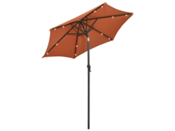Guarda-sol de Jardim com Luzes LED 200x211 cm Alumínio Terracota MAISON EXCLUSIVE