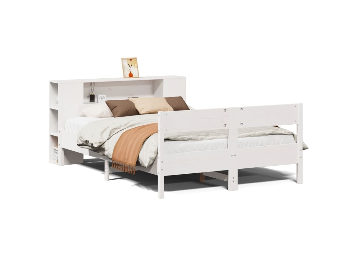 Bookcase Bed, Bookcase Beds Vidaxl Branco Madeira De Pinho (140 X 200 Cm)