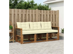 Vidaxl Conjunto De Sofás Para Exterior 3 Unid. Natural E Creme