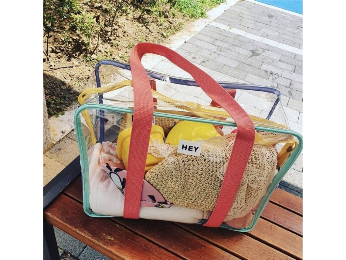 Bolsa de férias AQUAFORGE grande, transparente, para praia, gelatina