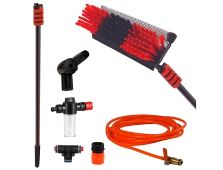 Hidrolimpador Telescópico para Limpeza Telescopic Hydrocleaner Até 7 Mts Alimentada Por Água Dispensador de Sabão Limpa Painéis Solares STARLYF