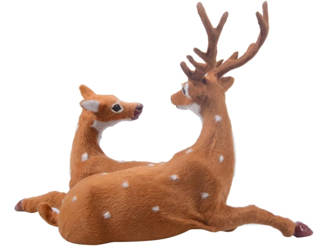 Conjunto De Duas Renas De Natal Em Plástico E Tecido Para Quarto
