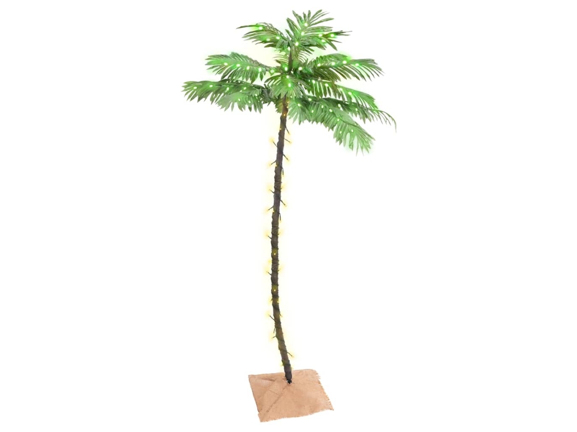 Vidaxl Palmeira C/ 96 Luzes Led 180 Cm Branco Quente