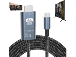 Hdmi Usb C Mhl 4k Trançado – Para Tv/projetor Para Hp, Macbook, Samsung S20-s23, Note 9/20 Hexinyigjly