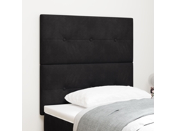 Cabeceira Com Botões Estofada Em Veludo Preto De 100 Cm Lovely Home