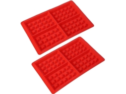 2 Peças de Molde de Silicone em Forma de Waffle/castelo, 28x18.4x1.5cm, Resistente Ao Calor, Seguro para Alimentos
