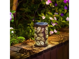 Lâmpada Solar Pendente para exterior, decoração de jardim, metal retrô, à prova d'água | S/MARCA