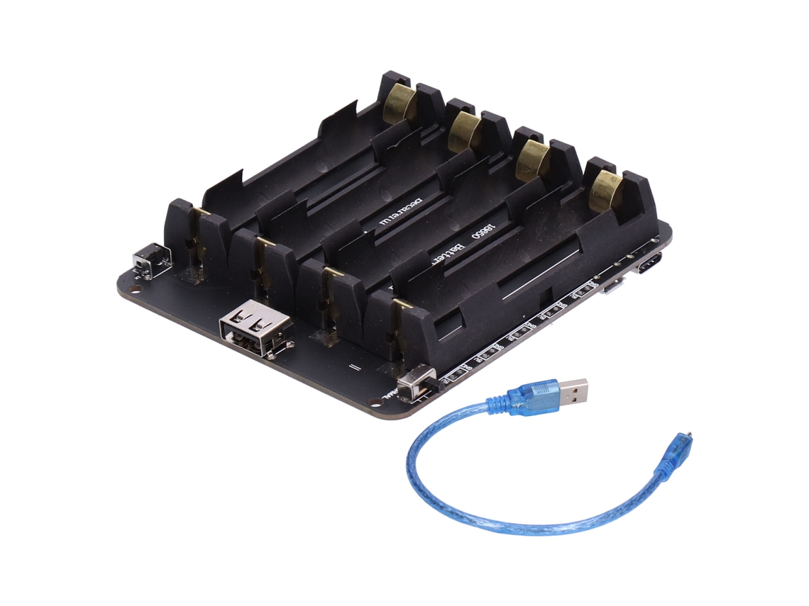 Suporte para Bateria 18650 com Interface Micro Usb 4 canal para Raspberry Pi 5 8v 0.5a