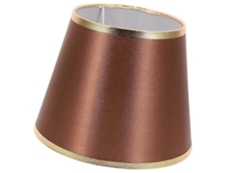 Cúpula De Reposição Para Abajur Mesa, Estilo Moderno, Em Tecido, Cor Café Com Detalhes Dourado, 19x19x17cm, Difusora Luz (1 Con-aquaforge