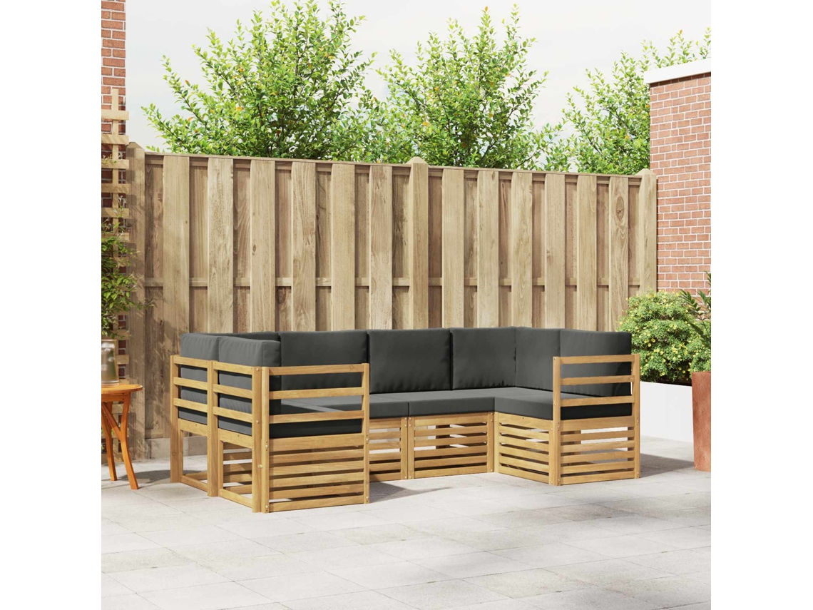 Vidaxl Conjunto De Sofás Para Exterior 6 Unid. Branco E Antracite