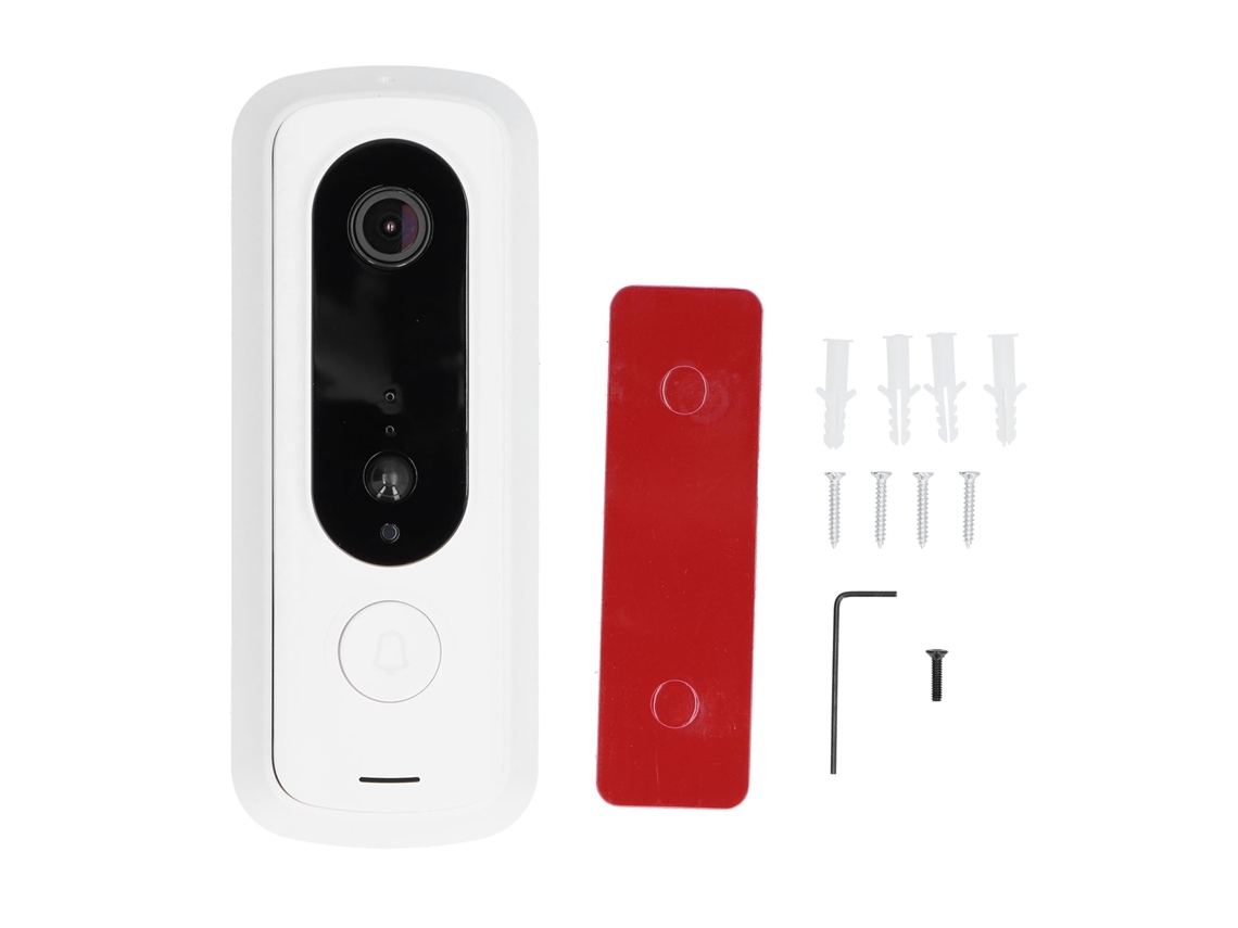 Campainha Mini H2 720p de Baixo Consumo de Energia com Intercomunicador de Vídeo Sem Fio Wifi para Casa e Escritório Brilvibera wer (branca)