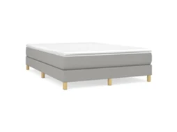 Estrutura de cama sem colchão 140x200 cm tecido cinzento-claro