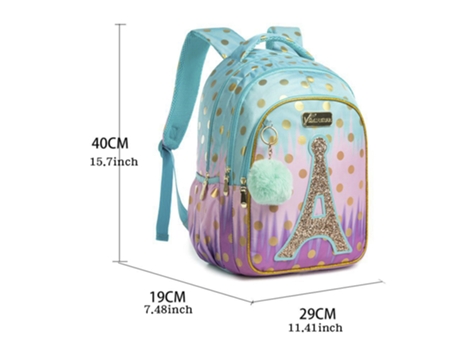 Mochila Escolar com Torre de Lantejoulas Bikab Mochila Escolar para Crianças