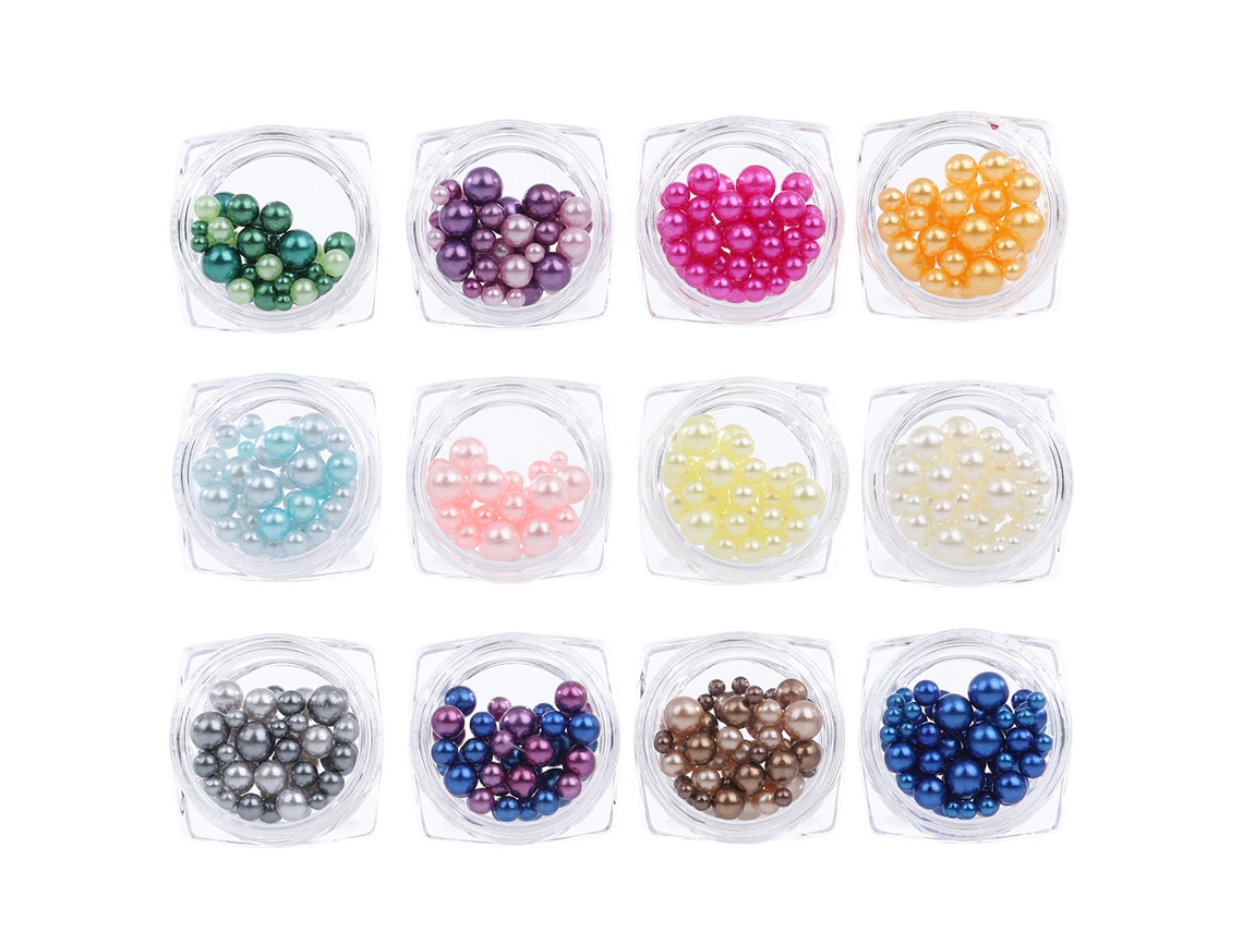 Decoração De Unhas Com Pérolas De Resina 12 Cores, Pedras Rhinestones 3d Para Manicure Diy, Acessório Charm