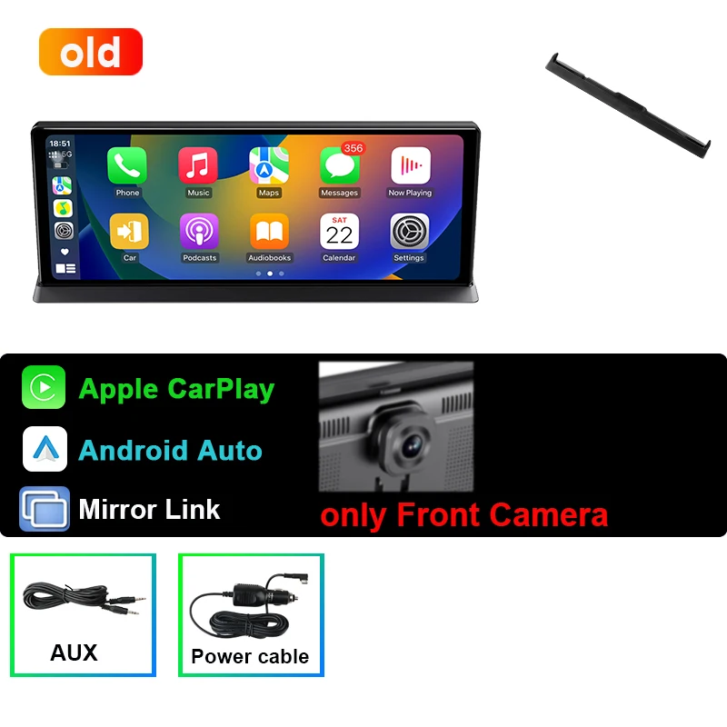 (usado Sem Cartão) Câmera Veicular 4k De 11,3 Polegadas, Carplay Sem Fio, Gps Com Lente Dupla