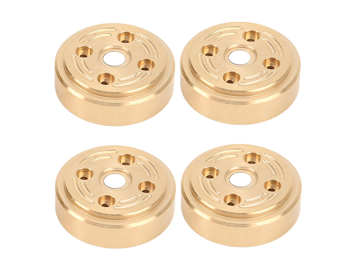 4pcs Pesos De Roda De Latão Rc Contrapeso Do Cubo Do Eixo Dianteiro Traseiro Para Carro Rc Fms Fcx24 1/24 Dourado