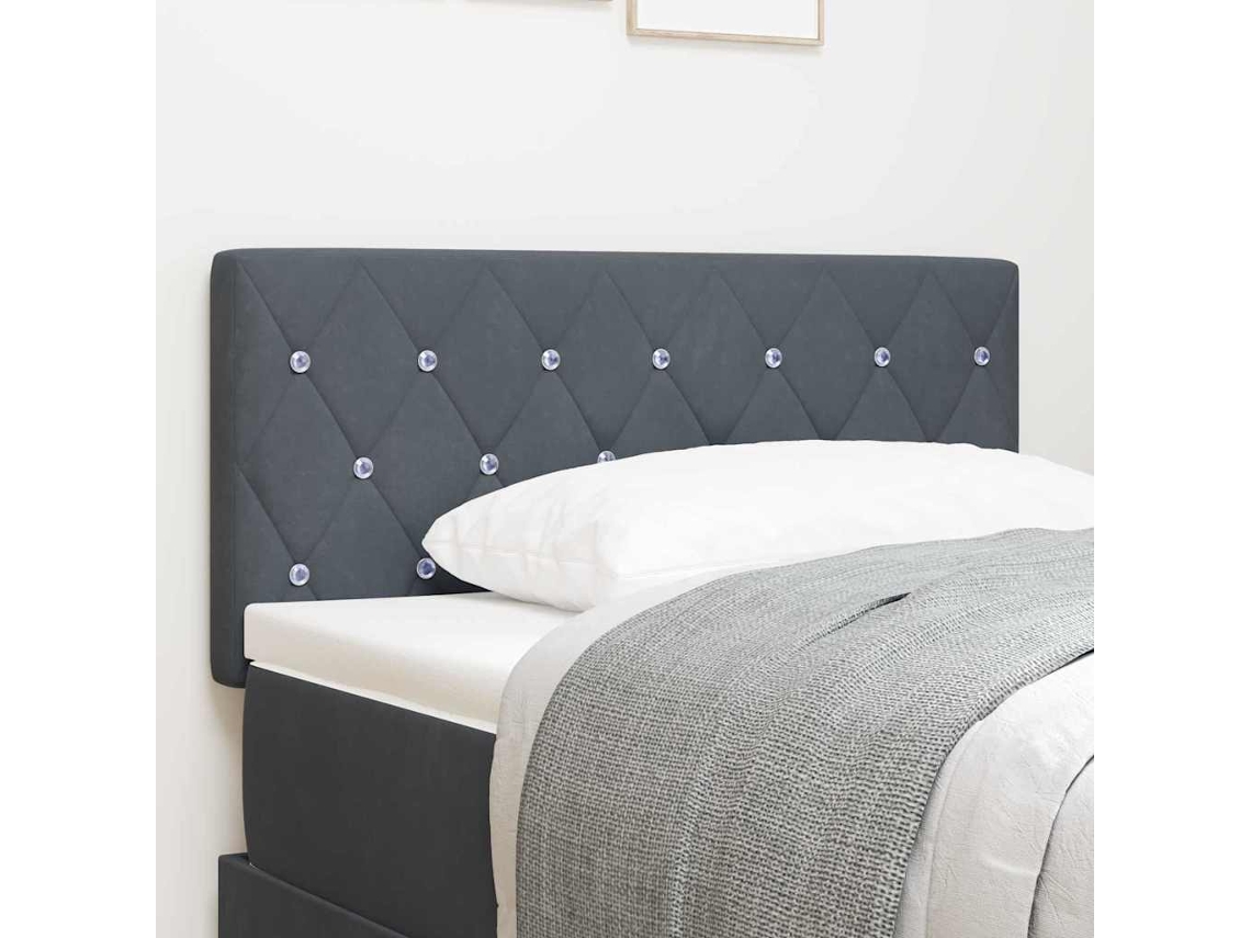 Vidaxl Cabeceira Cinza Escuro 90 Cm Veludo