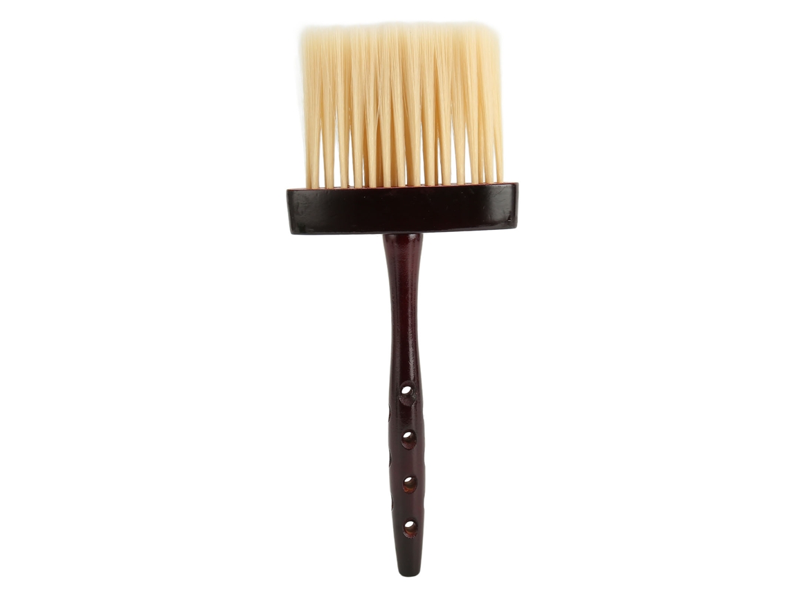 Pincel De Limpeza De Cabelo Quebrado Com Cabo Longo Vintage Suave Para Barbearia Marrom Vermelho