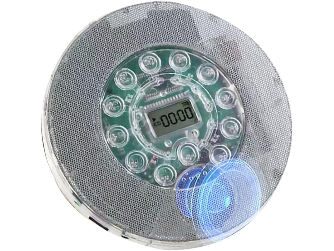 Leitor de Cd Portátil Bluetooth com Alto falante Transparente e Tela Lcd SFUSHOS