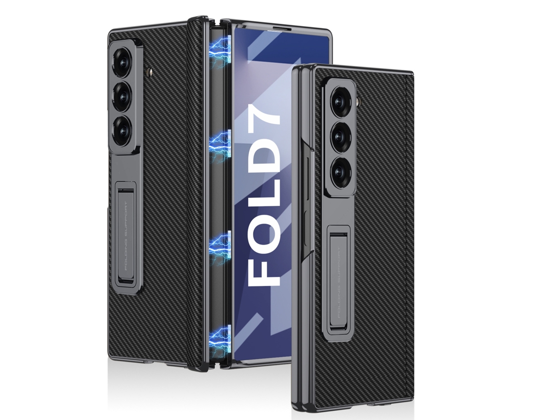 Capa Eifson Para Samsung Z Fold 7, Protetor De Tela Integrado E Dobradiça Magnética (fibra De Carbono)
