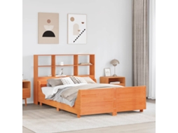 Vidaxl Cama Com Estante Sem Colchão 160x200 Cm Madeira Maciça