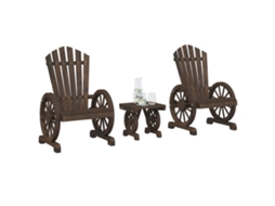 Vidaxl 3 Pcs Conjunto Lounge De Jardim Madeira De Abeto Maciça