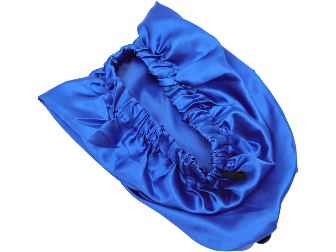 Touca De Cetim Comprida Para Cabelo, Com Elástico, Azul