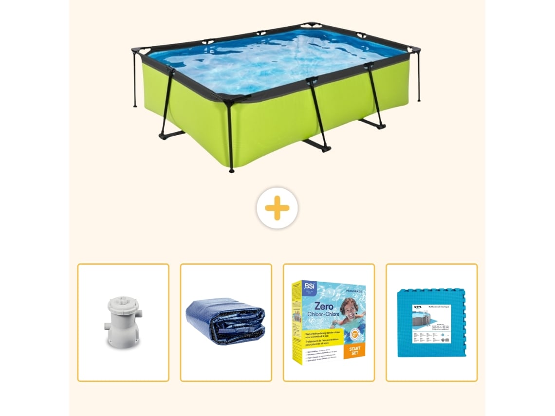 Piscina Exit Retangular 220x150x65 Cm 5 peças Scb9 EXIT TOYS