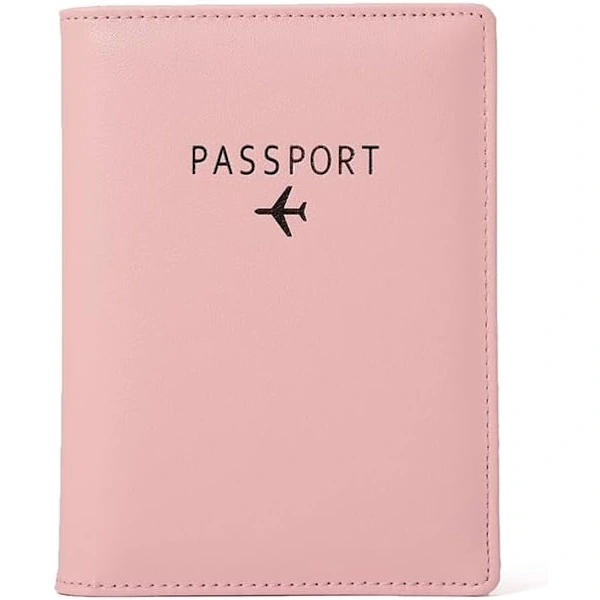 Porta-passaporte Em Couro Com Bloqueio Rfid, Porta, Cartões Em Couro, Estojo Organizador De Documentos Viagem Rosa