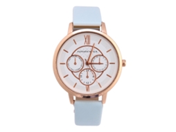 Relógio Analógico de Quartzo Pulseira Pu Banda Azul Céu Estilo Elegante Casual