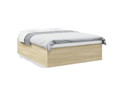 Cama Sonoma VIDAXL Madeira de Carvalho Madeira Castanho (160x200cm)