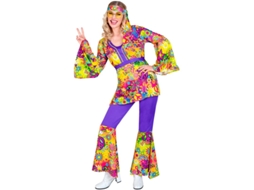 Fantasia hippie da moda dos anos 60, paz e amor para mulheres