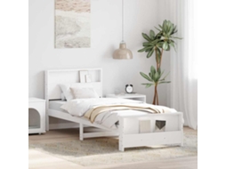 Vidaxl Estrutura da Cama Branco 90 X 200 Cm Madeira Processada