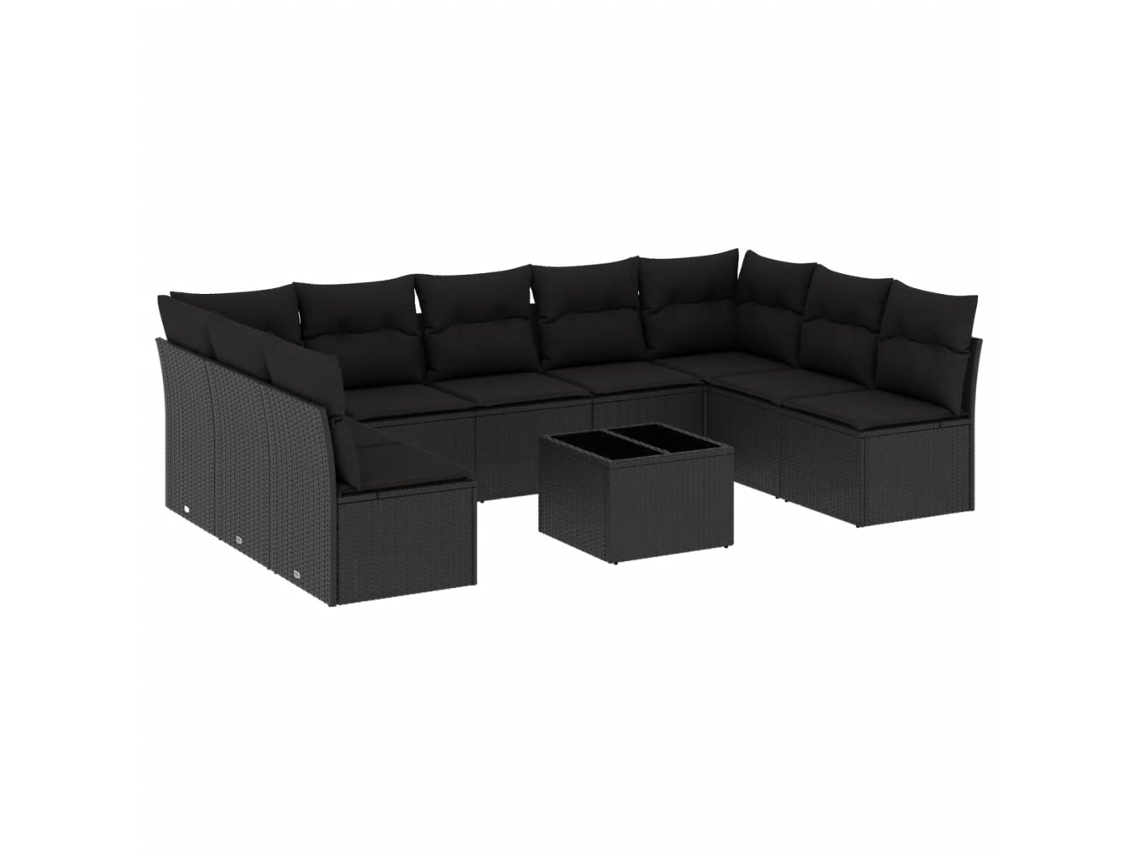 Garden Sofa Set, Garden Sofa Sets Vidaxl Preto Rattan / Vime (n/a)