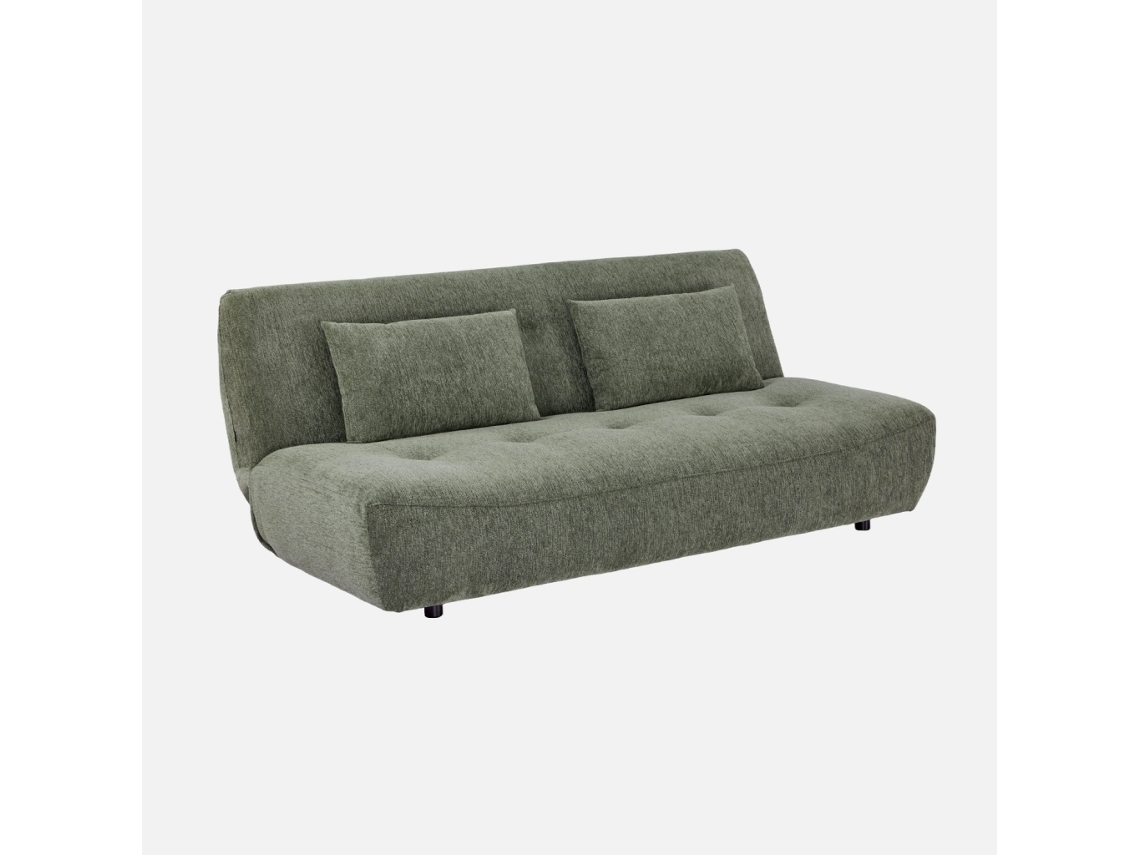 Sofá-cama Conversível Em Tecido Chenille, 3 Lugares, Verde