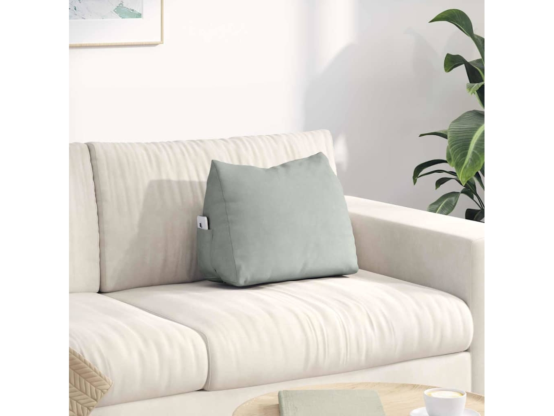 Vidaxl Travesseiro Para Costas Cinzento-claro 45 X 20 X 35 Cm