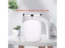(branca) Caneca De Café Automática Recarregável Com Agitador Magnético, Revestimento Em Aço Inoxidável.
